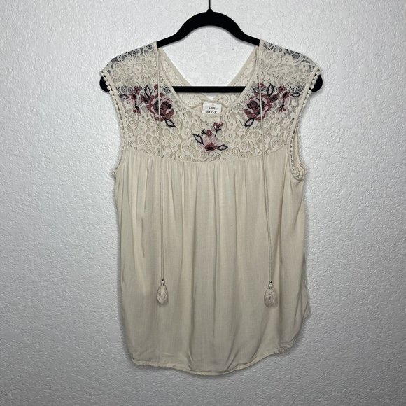 Knox Rose Tops - SOLD ON EBAY Knox Rose Lace Boho Blouse Size Large